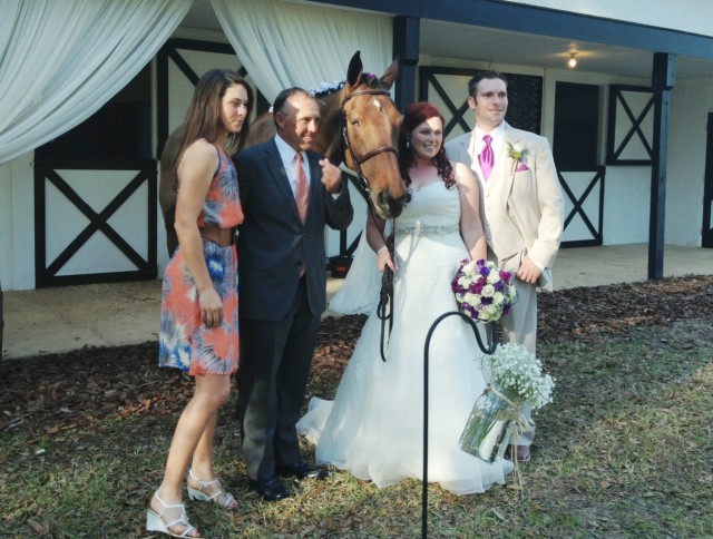 Reggie poses for wedding pictures!