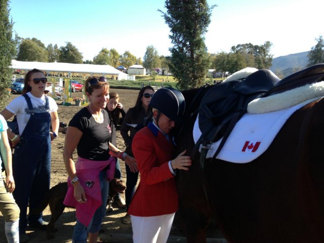 Hawley and Hank during the emotional retirement ceremony. Photo by Gamal Awad. 