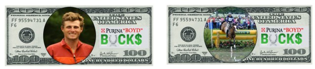 Yes, that really is Boyd Martin on the front of 'Boyd Bucks' - Photo from Boyd & Silva Martin's Blog