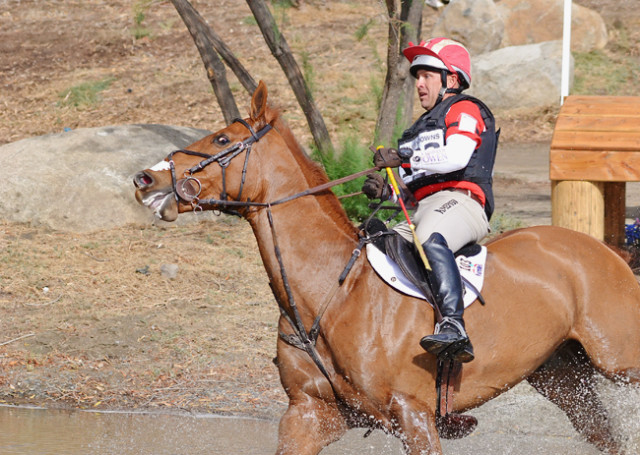 Buck Davidson and Copper Beech get it done at the bounce into the water. Photo by Jenni Autry.