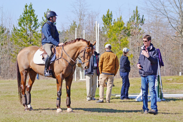 Curran Simpson's Woodstock Bennett looking very handsome in the Aiken sunshine with Ryan Wood in the irons. Photo by Jenni Autry.