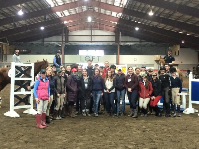 Happy participants and auditors after a successful William Fox-Pitt clinic. Photo courtesy of Scott Hayes.