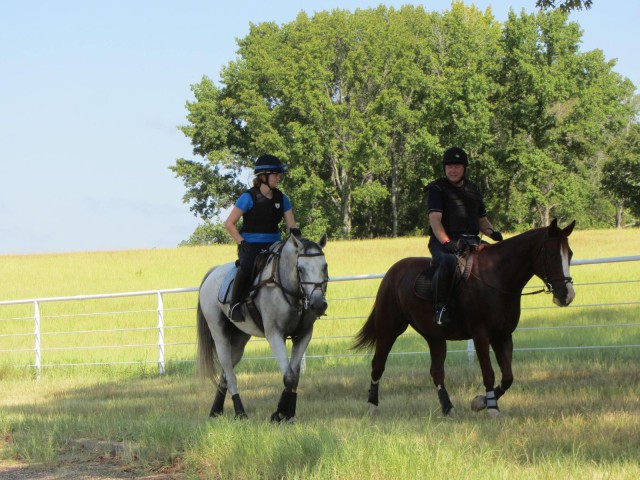 Bailey Moran and Eventing Dad schooling Texas Rose Horse Park.