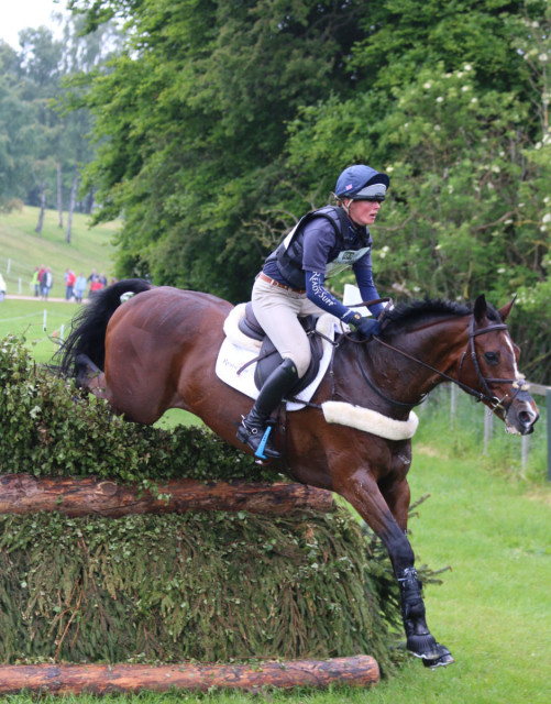 Overnight leaders at Equitrek Bramham CCI3* Flora Harris and Bayano. Photo by Samantha Clark