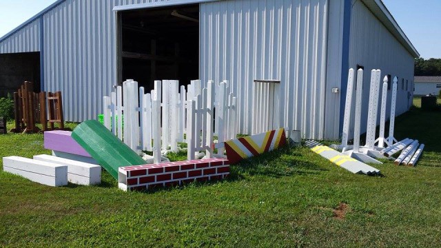 A jump course waiting for a show.