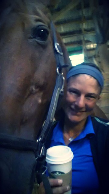 Ike, me, latte. Early morning perfection.