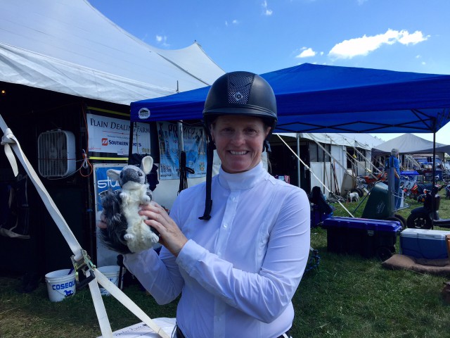 Richland Advanced dressage leader Kim Severson gets her portrait taken with Chinch. Photo by Leslie Wylie.