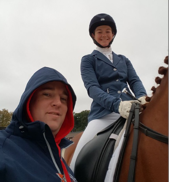 Nicki Carson riding in the rain at Dressage at Devon. Photo by Dave Taylor