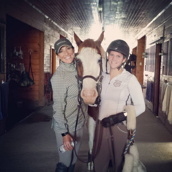 Lainey Ashker and Maria Brown at a clinic Lainey taught at Playland Farm in Maryland this weekend. Photo via Instagram.