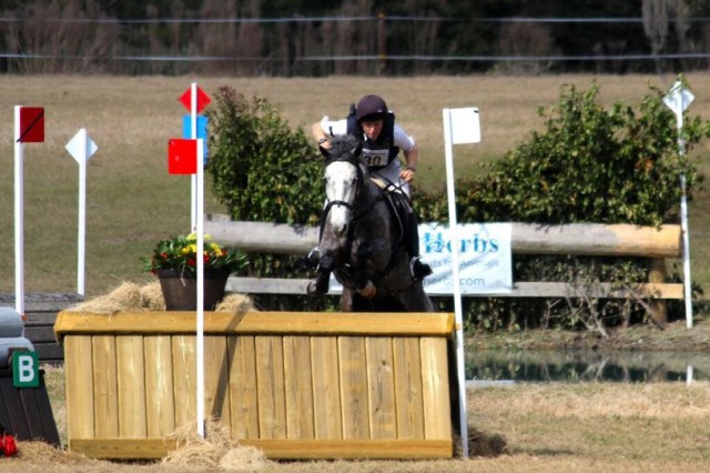 Elisa Wallace and her infamous Mustang eventer Hwin at Rocking Horse Winter II. Photo courtesy of Amy Wright.