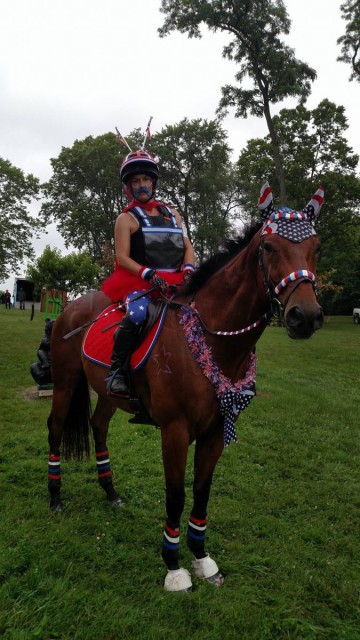 Lara Miller and her horse Naughty by Nature show off how much they love their country. Photo courtesy of Natalie Hollis. 