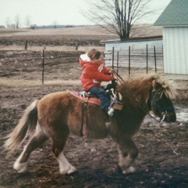 Maria, age 4, riding Pretty Boy, a rescue from Alabama. Photo courtesy of Maria Perkins. 