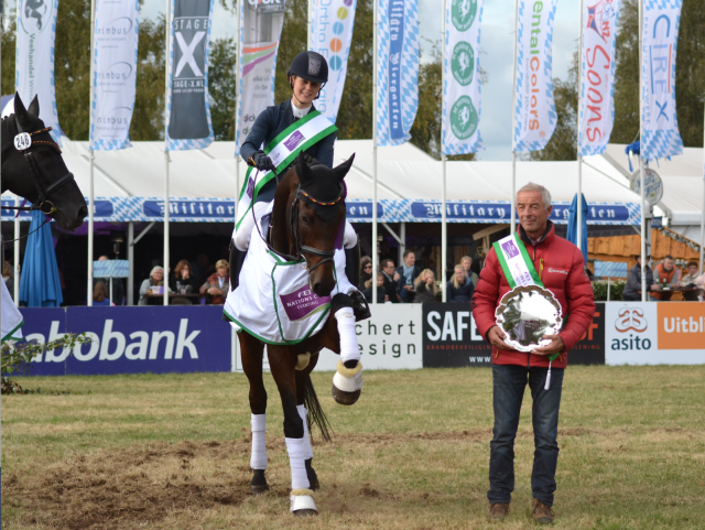 Stephanie Böhe and Haytom with German team coach Hans Melzer. Photo by Leslie Wylie. 