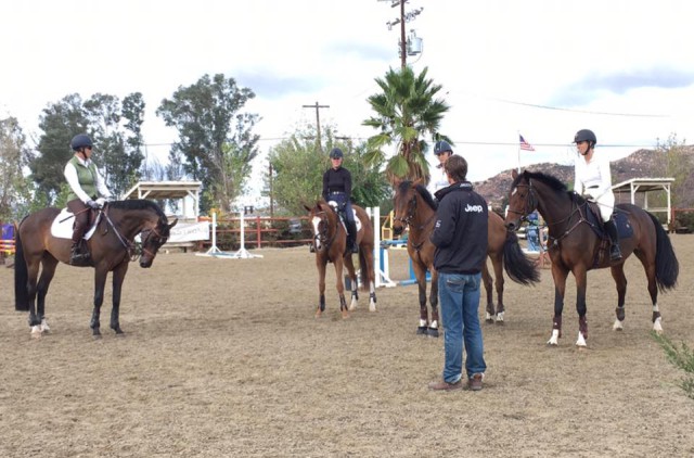 William talks to a Preliminary group at Copper Meadows. Photo via Athletux Equine.