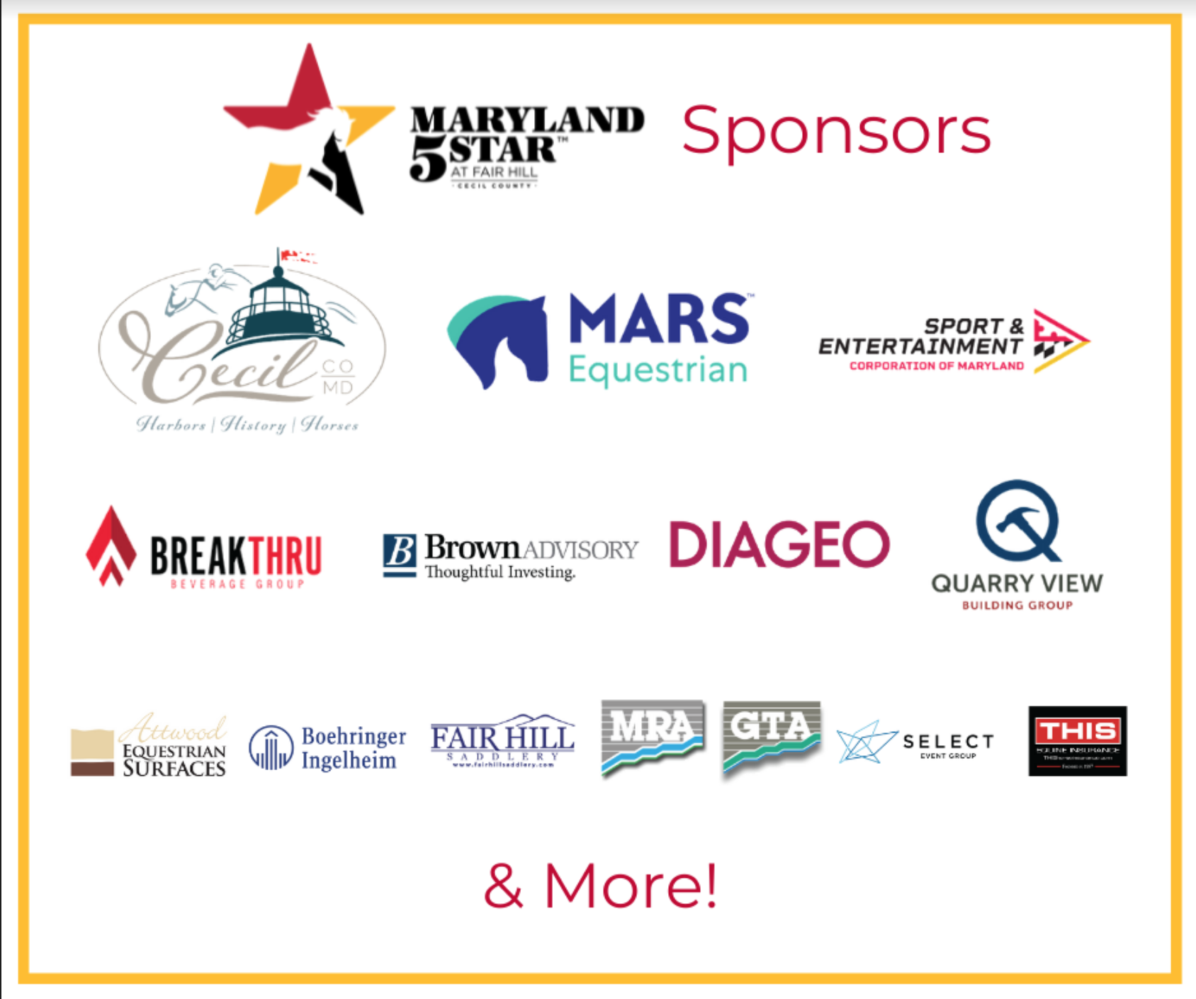 Maryland 5 Star at Fair Hill Announces Initial Sponsors Including MARS