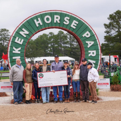 Annie's father, Putter Goodwin, presents the The 2026 Annie Goodwin Rising Star Grant to recipient Elle Choate at the 2026 $100,000 LiftMaster Grand-Prix Eventing Showcase at Bruce's Field, p/b THIS
Joining Elle and Putter (C) at the presentation were (L-R) Jim & Vickie Choate, Ashley Adams, Kim Ferguson, Cat Stumburg, Mike Koether, and Craig Duchossois