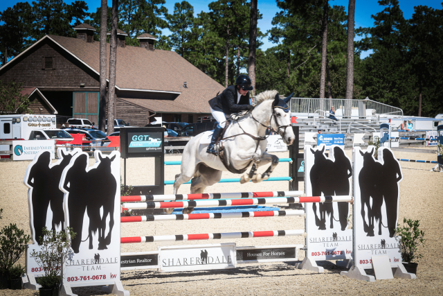 Kim Severson and Cooley Corraghy Diamond lead the CCI4*-S at Stable View Oktoberfest. Photo via Stable View press release.