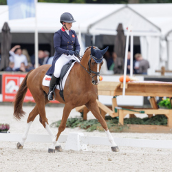 Gemma Stevens and Chilli Morning IV top the Thursday leaderboard at Boekelo. Photo distributed by the Boekelo press office.